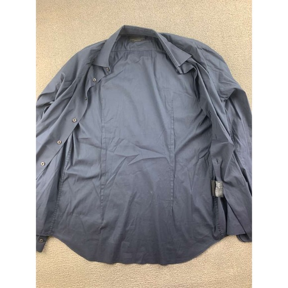 Prada Dress Shirt Men 42 16 1/2 Blue Stretch Poplin Slim Fit Button Down UCM608 - Picture 8 of 10